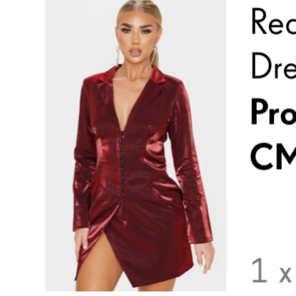 Red Metallic Corset Dress